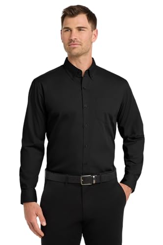 Image of Port Authority Men's Long Sleeve Carefree Button-Down Poplin Shirt