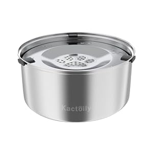 3L/101oz Large Capacity Dog Water Bowl Stainless Steel No Spill Dog Bowls Slow Drinking Dog Water Feeder Dispenser