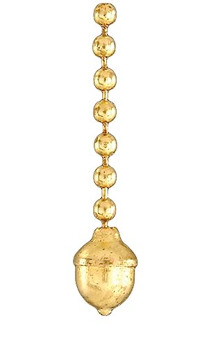 B&P Lamp® Antique Style Acorn Pull Chain, Unfinised Brass