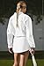 INFITTY Womens Long Sleeve Quarter Zip Sweatshirts Cropped Athletic Jacket Oversized Pullover Tops Fall Fashion Outfits 2026 White L