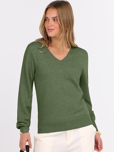 Image of ANRABESS Women's Long Sleeve V Neck Basic Sweaters | Classic Pullover Tops,Soft Loose,Business Casual Work,Travel Vacation,All Day Wear,Fall Spring Outfits,Winter Layer Clothing