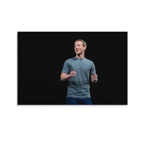 Impression sur toile Mark Zuckerberg déco chambre 60x90 cm