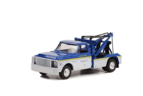 ModelToyCars 1972 Chevy C-30 Dually Wrecker Truck, White and Blue - Greenlight 46100B - 1/64 Scale Diecast Car