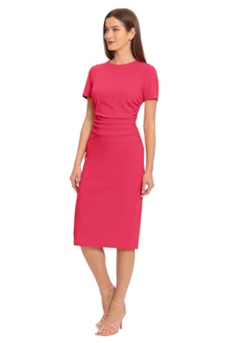 Image of Maggy London Women's Dresses Ruched Waist Crepe Sheath Dress Workwear Office Occasion Event Guest of