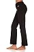 Unique Styles Fold-Over Waistband Stretchy Cotton Blend Yoga Pants (Medium, Black)