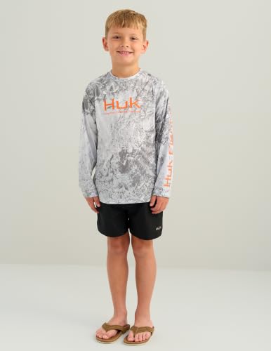 Image of HUK Kids Pursuit Pattern Long Sleeve Shirt, Fishing Shirt for Kids