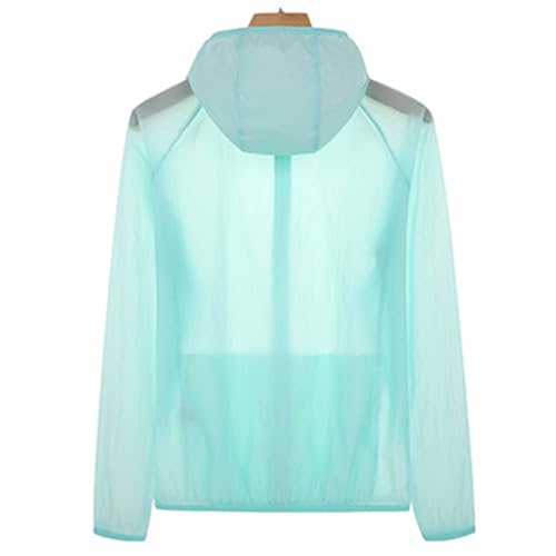 Ybing Chubasquero para hombre, resistente al agua, cortavientos, para mujer, con capucha, para exteriores, chaqueta deportiva, cortavientos, camiseta para correr, protección solar, ligera, con - imagen 5