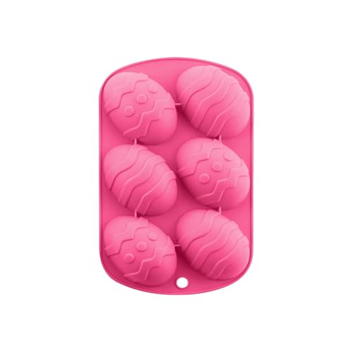 Easter Egg Silicone Mold, 3d Chocolate Form, Six Cavity Nonstick Tray with Detail, Food Grade Wax Molders, Authentic Baking Tool Details, Candy Cake Jelly Soap Pastry Resin Gummy Projects