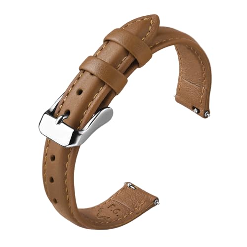 Image of Fullmosa Watch Band, Quick Release Leather Watch Strap Compatible with Samsung Galaxy Garmin for Men Women, Replacement Bands Width 12mm 14mm 16mm 18mm 19mm 20mm 21mm 22mm 24mm