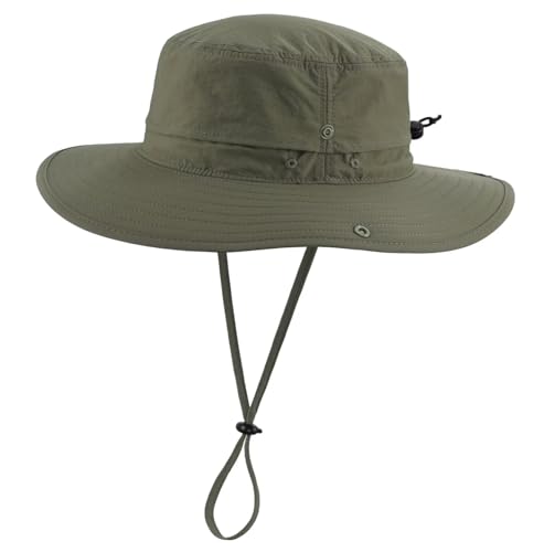 Connectyle Sun Hat For Men Uv Protection Safari Hat For Fishing Hiking Gardening Breathable Cowboy Hat Upf50 Light Army Green cover
