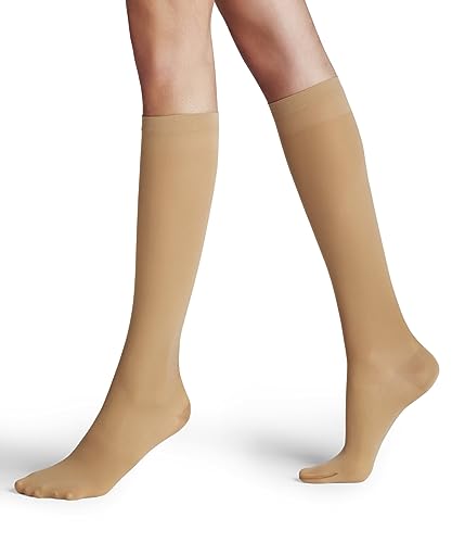 FALKE Damen Kniestrümpfe Vitalize 40 DEN W Kh halb-blickdicht mit Kompression 1 Paar, Hautfarben Powder 4069, 35-38