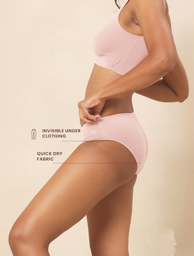 Image of Krvvy Low Waist Mid Coverage Seamless Bikini Panty for Women | Ultrasoft Underwear with 100% Cotton Gusset & Ventilation Holes