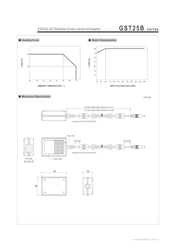 Adaptateur secteur GST25B15-P1J 15V bloc d'alimentation