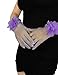 Goiruiya Tulle Short Gloves Floral Tea Party Gloves for Women Wedding Accessories Silver