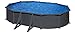Gre Pool KITPROV508GY - Aufstellpool aus Stahl, oval, mit Anthrazitfarbe. Abnehmbare Gartenpool. 500 x 300 x 132 cm
