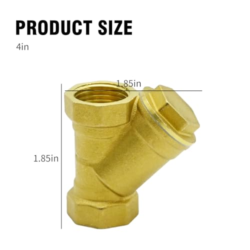 Image of 1 /2'' Y Strainer, Female Thread Y Shaped Brass Strainer Filter Valve Connector Pipe,Fittings Adaptor Connector for Water Oil Separation