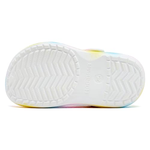 HOBIBEAR Kid's Unsiex Garden Shoes Cute Cartoon Slides Sandals Clogs(Rainbow, 7 UK Child) - Image 5