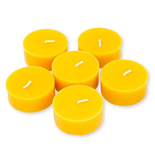 Imkado Maxi-Teelichter aus 100% Bienenwachs (6 Stück), 55mm Durchmesser Cover
