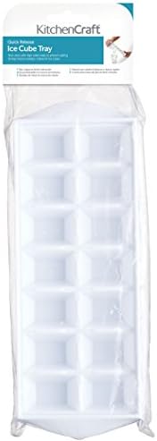 KitchenCraft Easy Release Ice Cube Tray, Stackable Ice Tray for Freezer, Plastic, 32 x 12 cm (12.5 x 4.5), White
