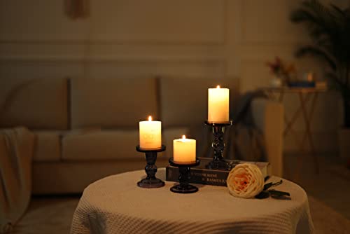 Gmwd 3 Pcs Glass Candle Holder Set Clear, Blue Candlesticks Holders Pillar Taper Candles Tealight Stand For Wedding Centerpieces Home Decorations Dining Table #TOP5