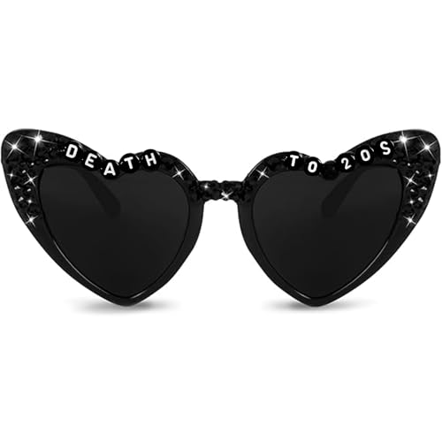Death to 20s Birthday Glasses Black 30th Birthday Sunglasses Rip 20s Birthday Decorations for Girls Women Youth 30th Birthday Decorations