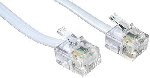 rhinocables RJ11 ADSL Cable Premium Quality Lead High Speed Male BT Internet Broadband Modem Router Telephone Wire 6 feet 7inch (6ft, White)