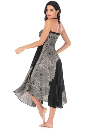 تنورة طويلة للنساء من يونيكينج®، تنورة بوهو ماكسي مطبوعة بالزهور 2 في 1، فساتين صيفية طويلة كلاسيكية عالية الخصر