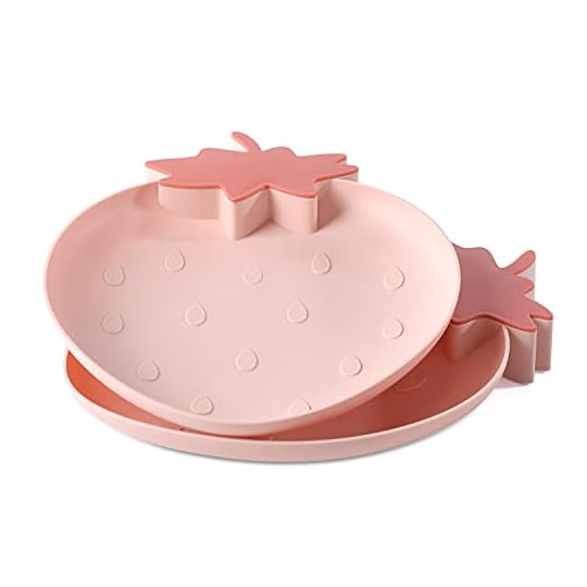 
                            Kawaii Strawberry Plastic Trays Snack Plates Kitchen Bowls,2 Pack Plastic Plates Serving Platters Food Tray Decorative Serving Trays for Candy,Fruits,Dessert,Salad Dish Home Wedding Party Platters
                        