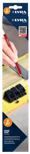 Lyra Lyra 333101 Lot de 12 crayons de charpentier ovales de 30 cm de long, modèle professionnel, idéal pour le marquage sur bois