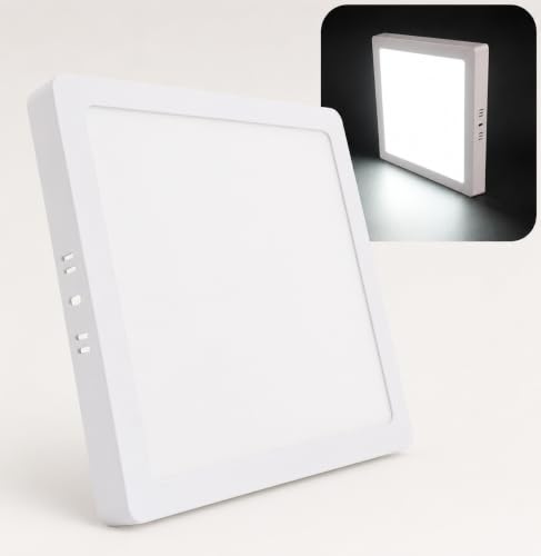 Plafon Painel LED Sobrepor 18W Quadrado Slim 20x20cm 6500K Branco Frio