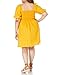 The Drop Women's Nala Ruche Front Linen Mini Dress, Mango, XL