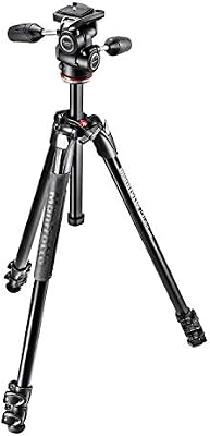 Manfrotto 290 Xtra - Kit trípode de 3 secciones y rótula 3 Way (aluminio), Negro