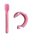 AITIME Soft Contact Lens Insertion and Removal Tool Set - Contact Lens Handler Device Includes Tweezers and Soft Silicone Scoop, Contact Lenses Removers for Travel Home Use (Pink)