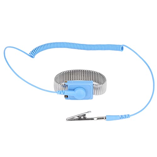 Anti Static Wrist Strap Bracelet ESD Anti Static Wristband Movement Wear Wire Accessory Tool 1.8M 1.8Mlongwire Operator ESD Supplies (Bracelet Metal Color)