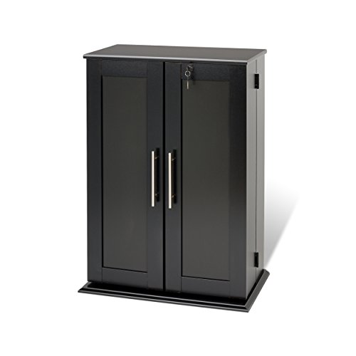 Prepac Locking Media Storage Cabinet with Shaker Doors Storage Cabinet, Black #1