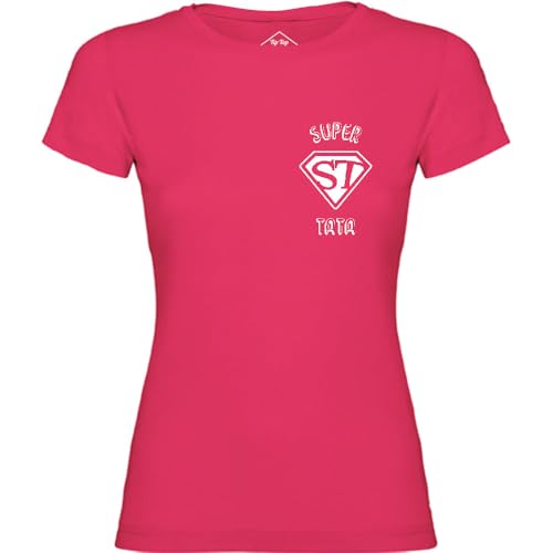 T-Shirt Femme Super Tata Rose : un haut confortable qui ne se déforme pas au lavage