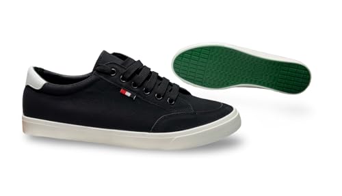 Image of Classic Canvas Sneakers, Casual Lace-Up Shoes with Green Sole, Unisex Fashion Trainers Shoes