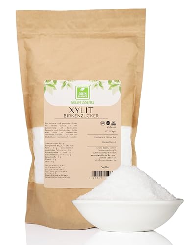 Xylitol 1 kg - Xylit aus Finnland - Süsstoff für Keto/LC - Birkenzucker - kalorienreduzierte Zuckeralternative - finnischer Birkenzucker - Xylit Zucker von Green Essence