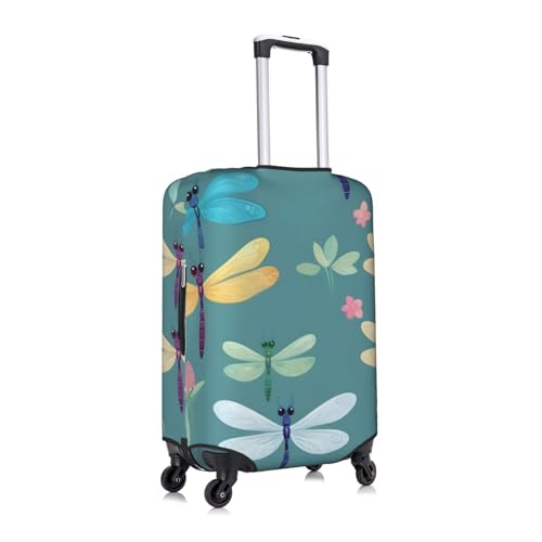 Cute Dragonfly Print Protective Suitcase Cover Washable Travel Luggage Protector with Concealed Zipper3