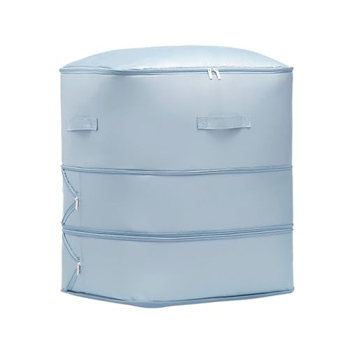 LckCryspho ダウンジャケット用省スペース真空収納袋 ? 強化ハンドルと通気メッシュでコンパクト保管、衣類の圧縮に最適 (青)