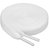 BIRCH's Shoelaces in 27 Colors Flat 5/16' Shoe Laces in 4 Different Lengths (56' (142cm), White)