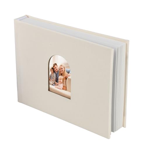 Album de Fotos Mini 52 Bolsillos Álbums de Foto 2X3 Pulgadas, Photo Scrapbook Album Book Personalizados Tradicionales Scrapbook Lino con Espacio de Escritura, Ventana Frontal para Recuerdos