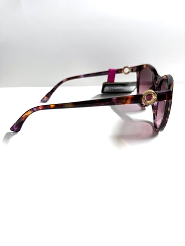 Foster Grant Fashion Sunglass purple Havana cat eye with embellished sides 100% UV lens protection NS03233