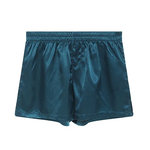Mens Silk Satin Boxers Briefs Low Waist Side Split Lounge Bottom Pajama Shorts