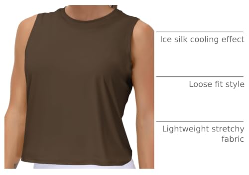 Image of THE GYM PEOPLE Women's Workout Tops in Ice Silk Quick Dry Sleeveless