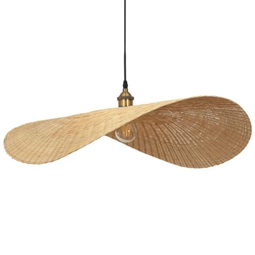 JXYDJH Lampadario in Vimini per Tavolo da Pranzo, Lampada A Sospensione Rustica A Forma di Cesto in Rattan, Lampadario Combinato in Stile Costiero, Lampada A Sospensione in Vimini Beige