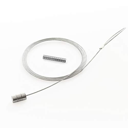 Lumaland Cuerda Magnetica para Colgar Foto y Postales, incluidos imanes Extra Fuertes, Cable de Foto 2 m Vertical