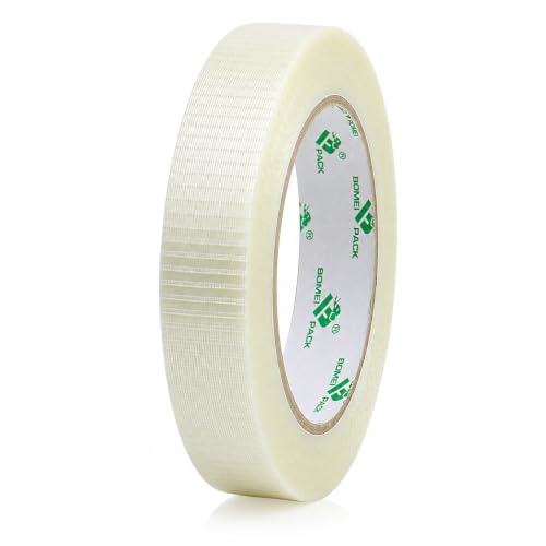 Image of RAMOFY 3x Crossweave Reinforced Tape 25mm x 50m, Transparent Bi-Directional Filament Strapping Tape for Packing, Sealing, Bundling & Moving