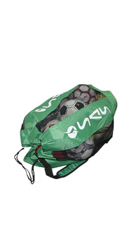 Image of SAS SPORTS Football Carry Bag (10-12 Balls) - 2 Strips -Multi -Color (Green)