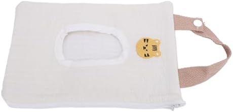 RiToEasysports Embroidered Baby Wipes Case with Zipper Portable Refillable Wipe Dispenser Bag, for Travel Car Outdoor Tissue Storage (White Tiger) - 2
